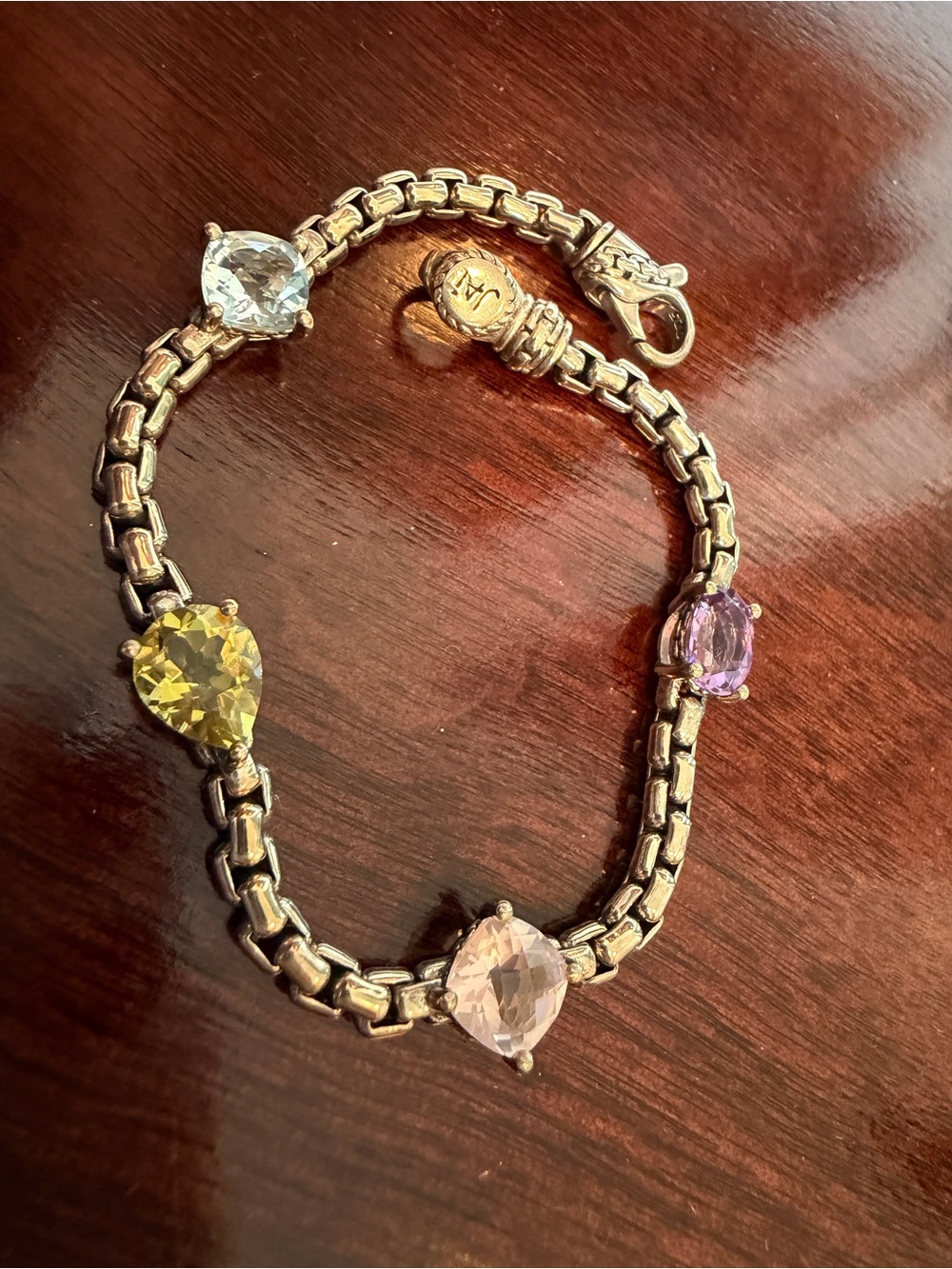 Jai John hardy  sterling silver 4 gemstone bracelet